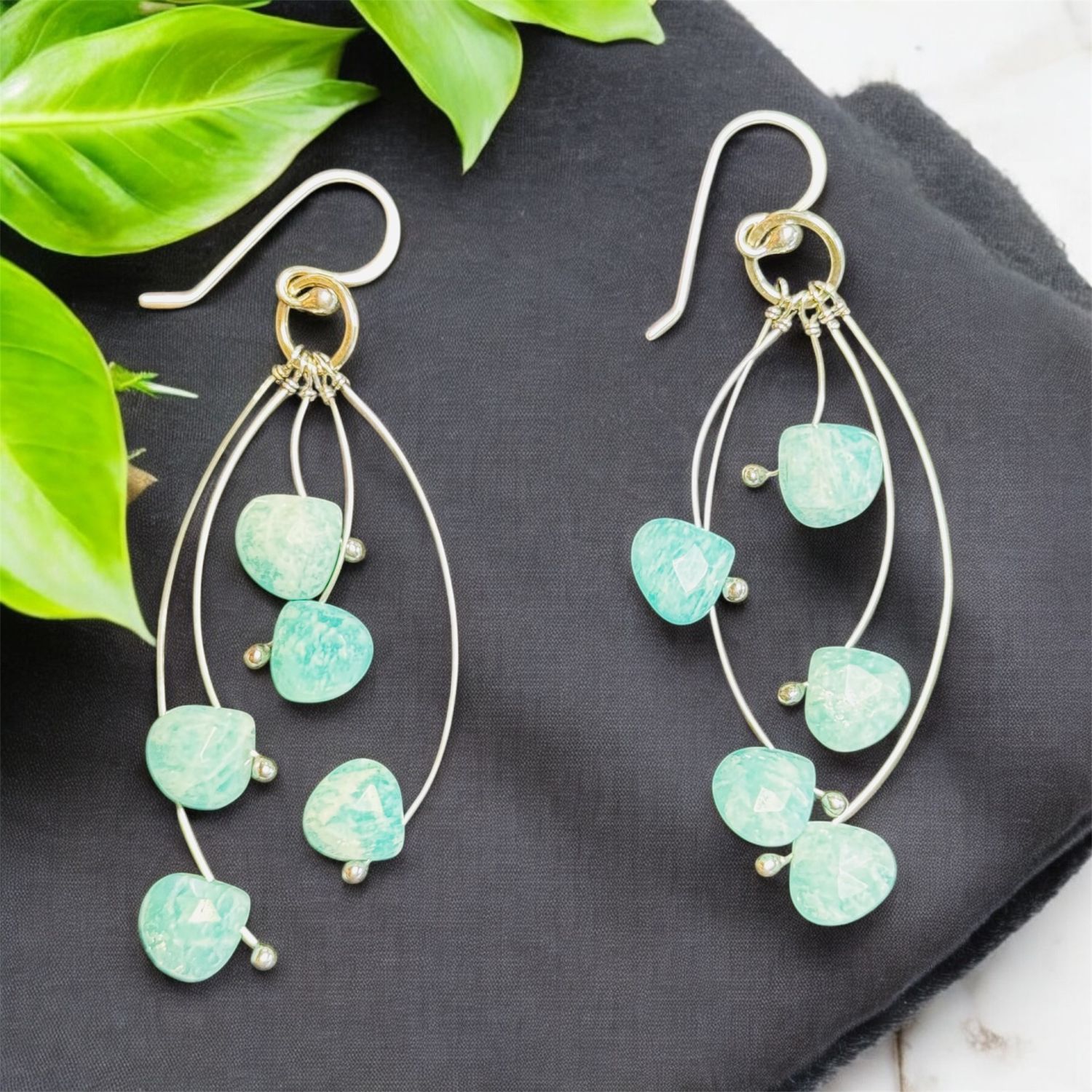 Zuzko Earring &quot;Tickle&quot; Multi Short Amazonite
