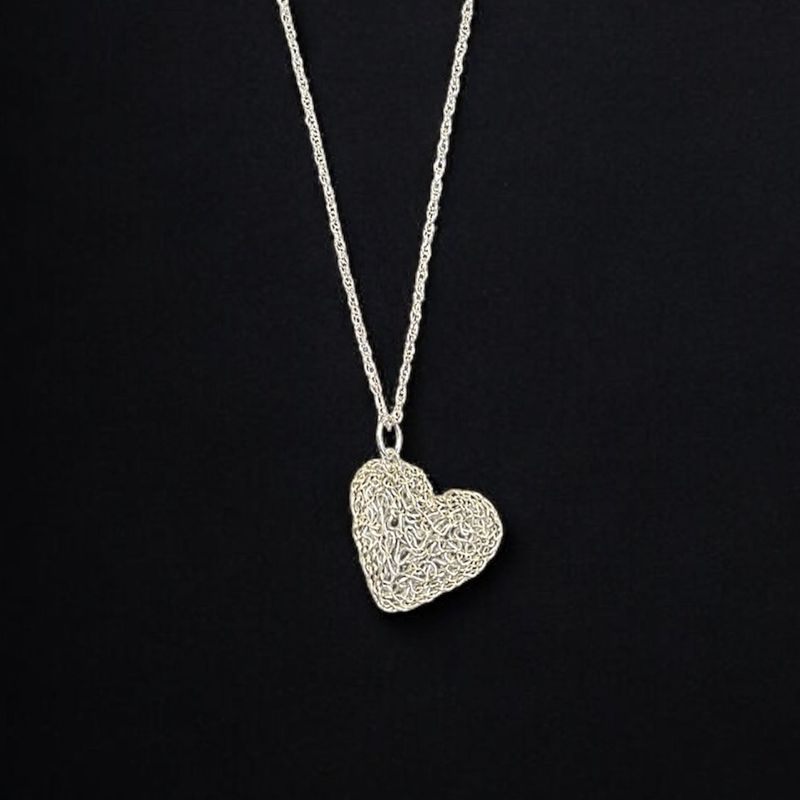 MetaLace Necklace Silver Heart