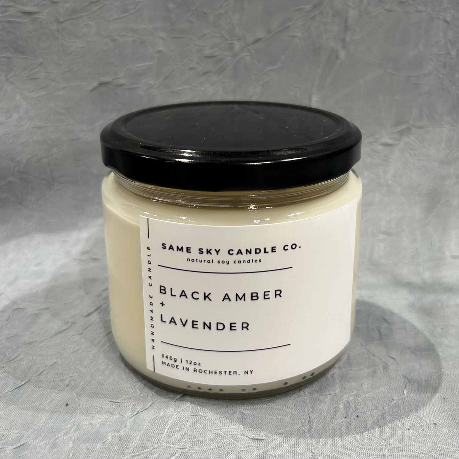 Same Sky Candle 12oz Black Amber  Lavender