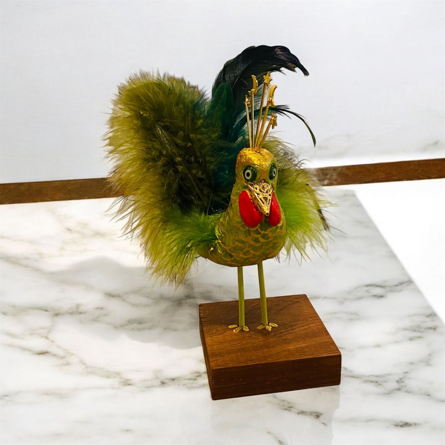 White Green Chicken w/ Gold Detailing