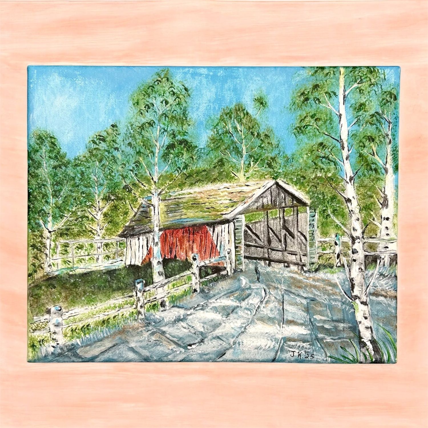 Kuter &quot;Covered Bridge&quot; Acrylic on Canvas 8X10