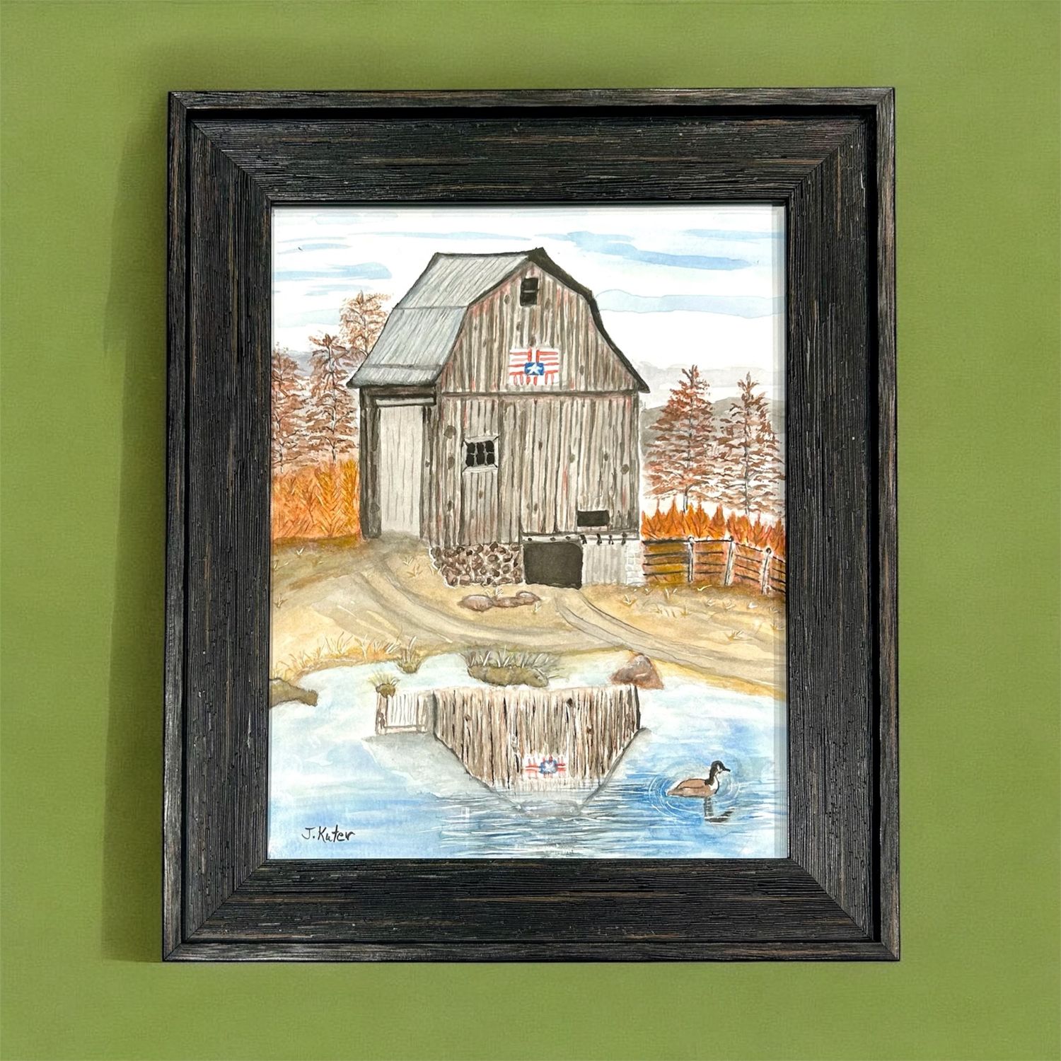 Kuter &quot;Barn Reflection in Water&quot; 8X10