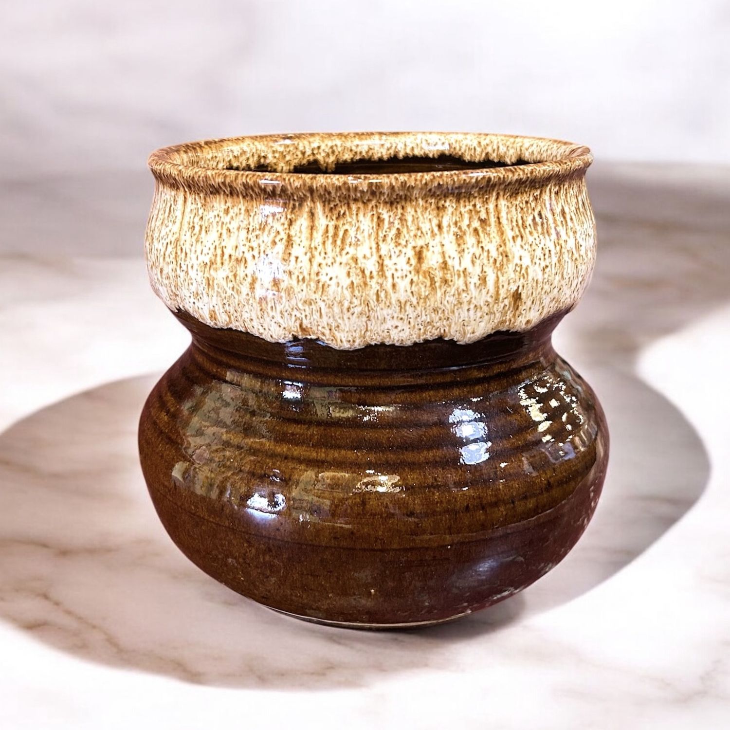 Okechukwu Vase Large/Wide Brown Drip Glaze