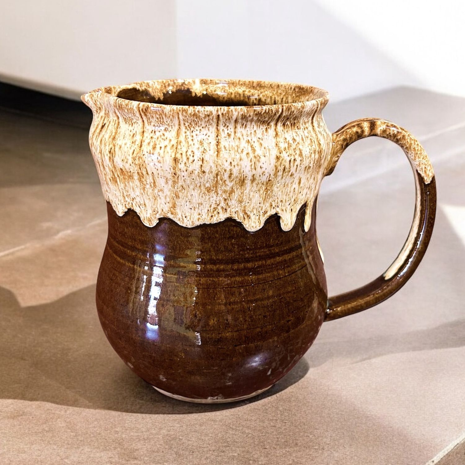 Okechukwu Pitcher Brown Drip Glaze
