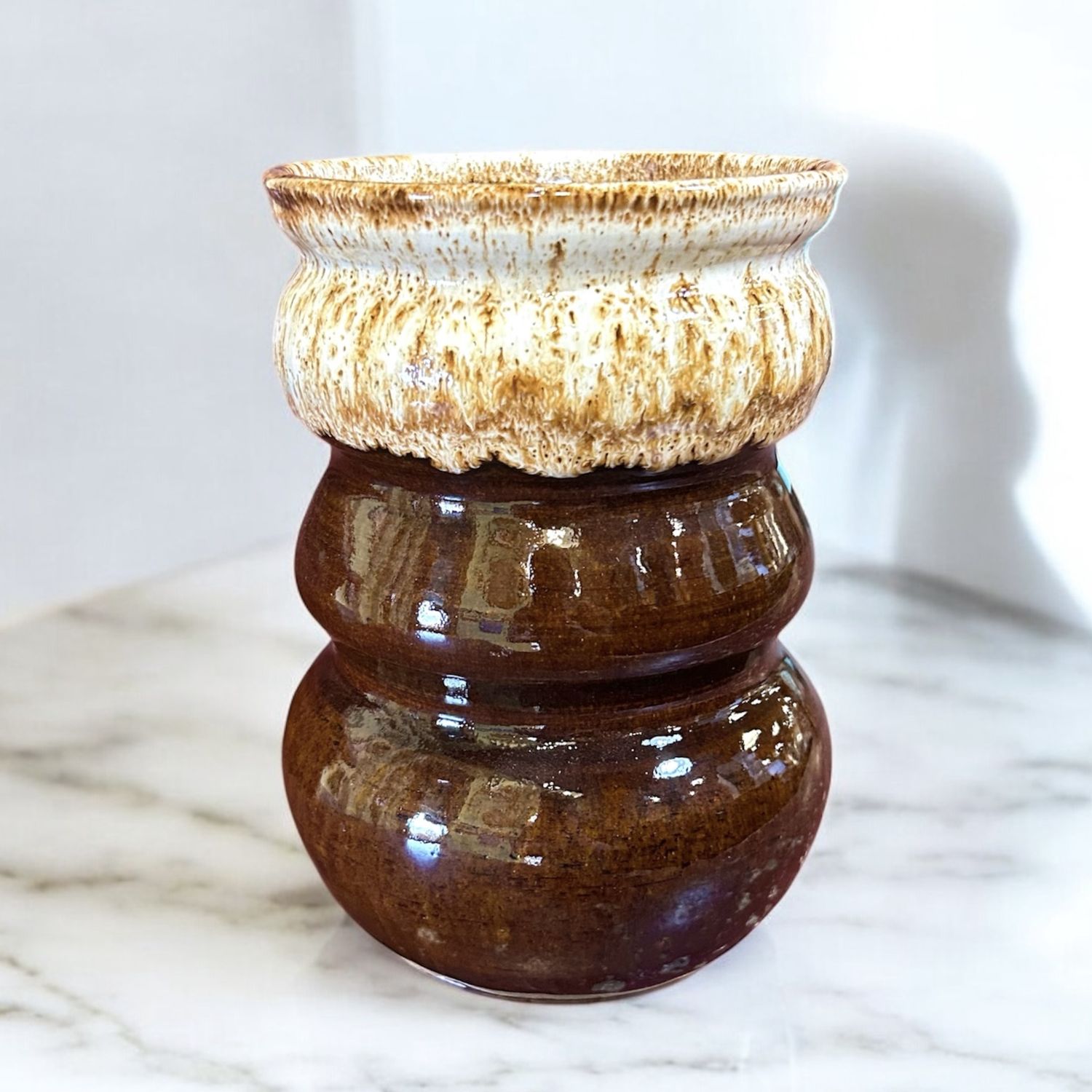 Okechukwu Vase Large Brown Drip Glaze