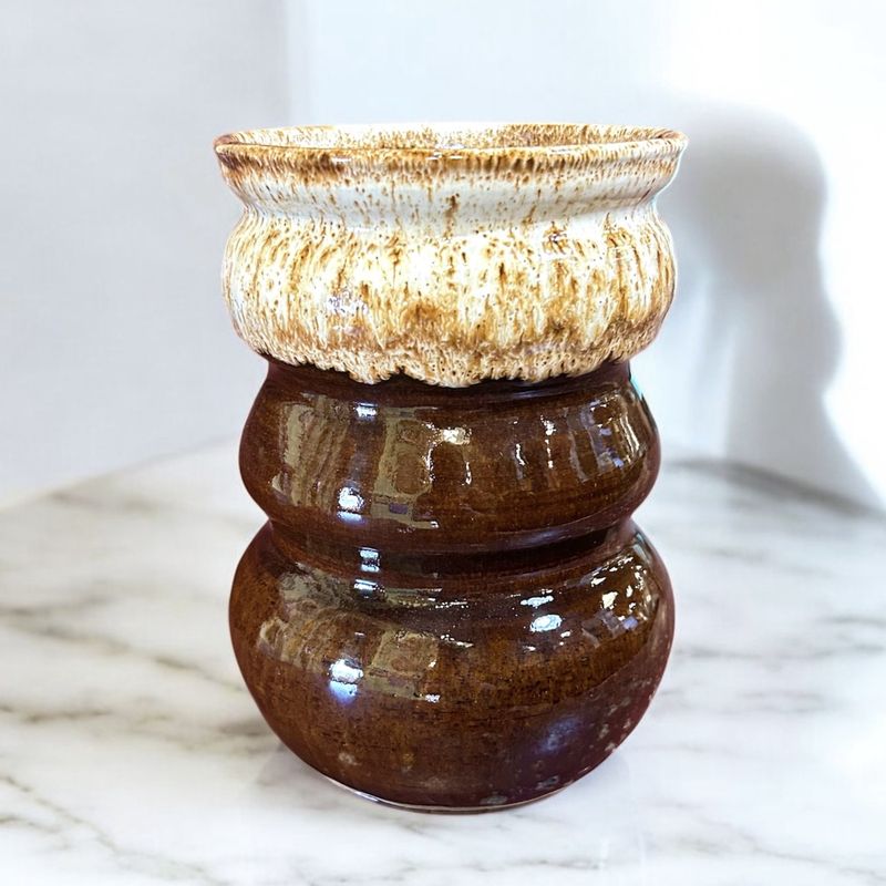 Okechukwu Vase Large Brown Drip Glaze