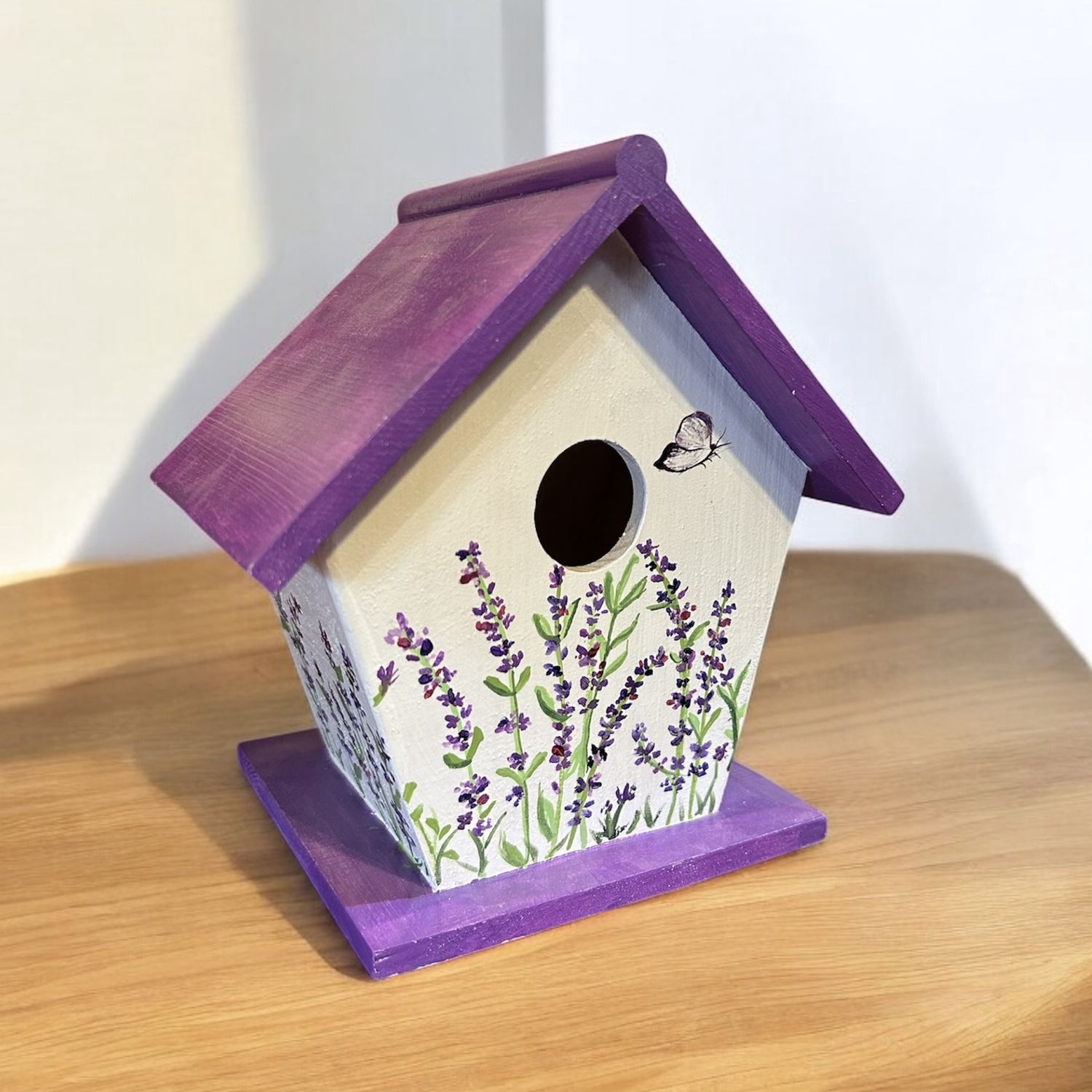 Wilson Birdhouse Lavender &amp; Butterfly w/ Purple Bottom