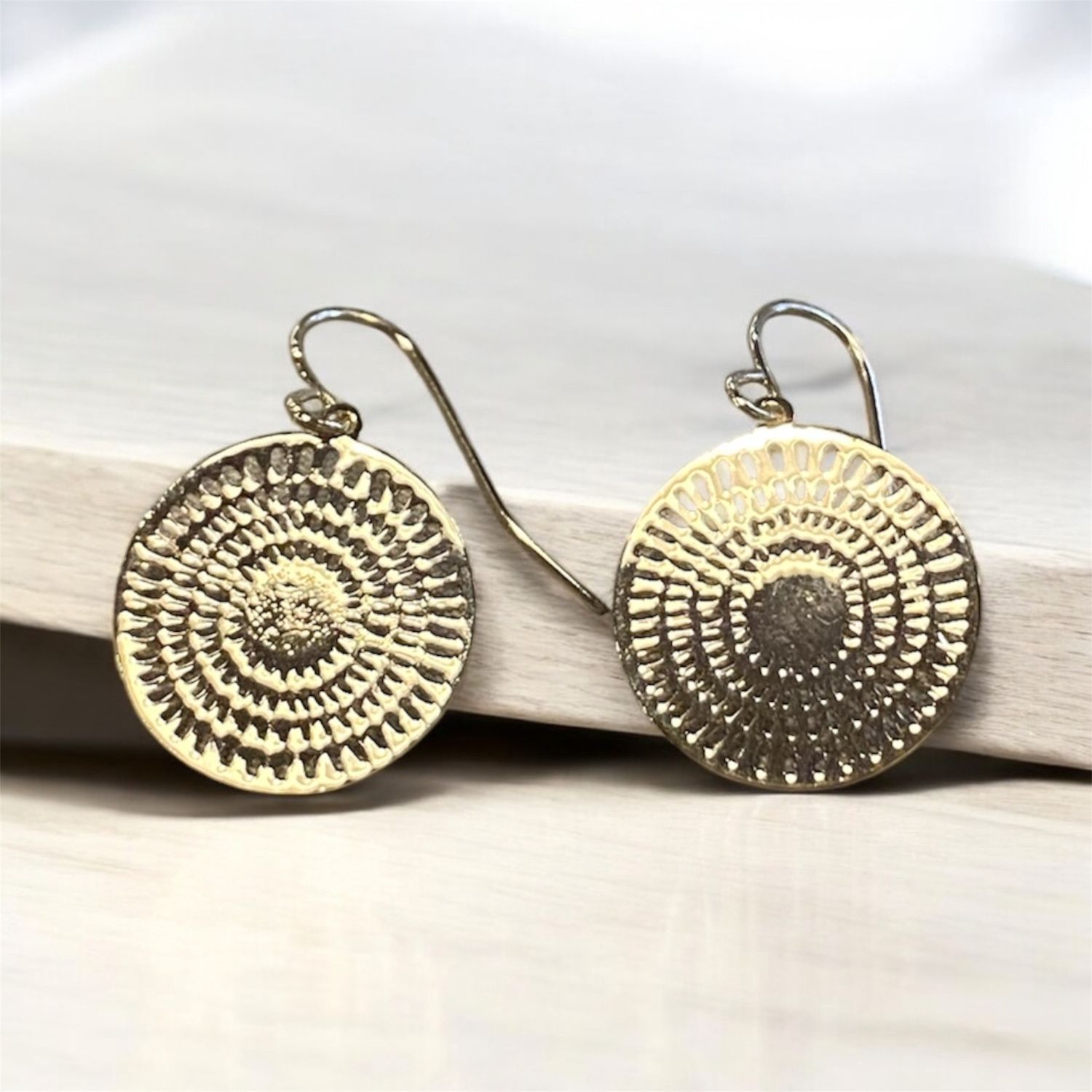 Sunshine Earrings Brass Decorative Circles