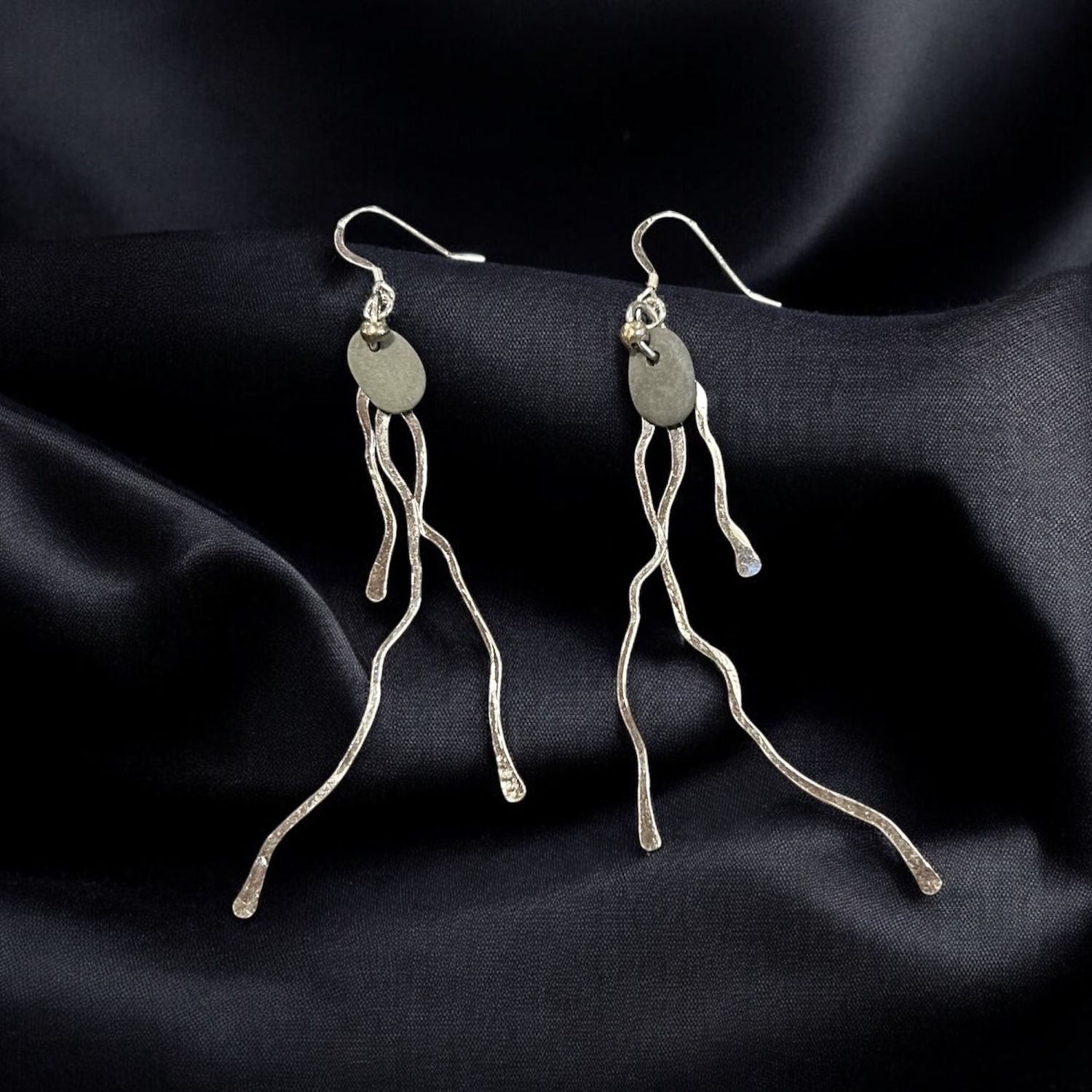 Blue Quarry Earring 3 Lakes Silver Long