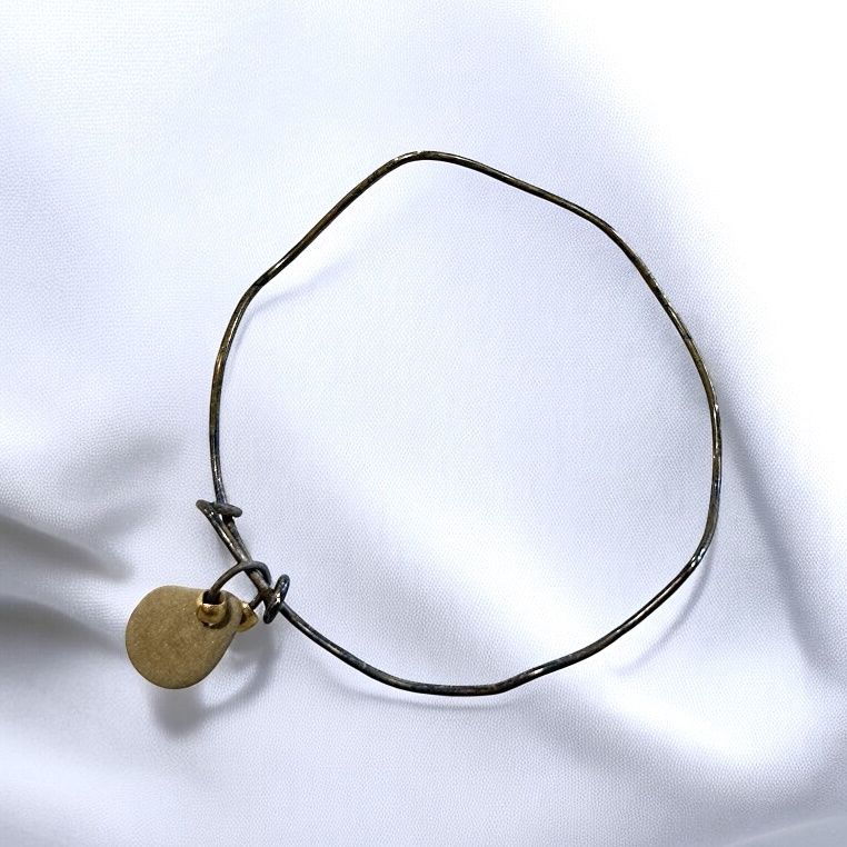 BQD Adjustable Bangle Bracelet Lake Waves Oxidized Jewelers Brass SM