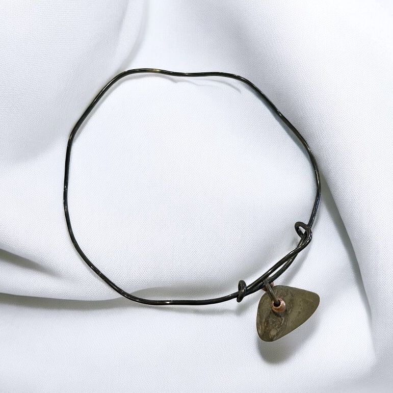 BQD Bracelet Adjustable Lake Waves Oxidized Phosphor Bronze Med/Lg