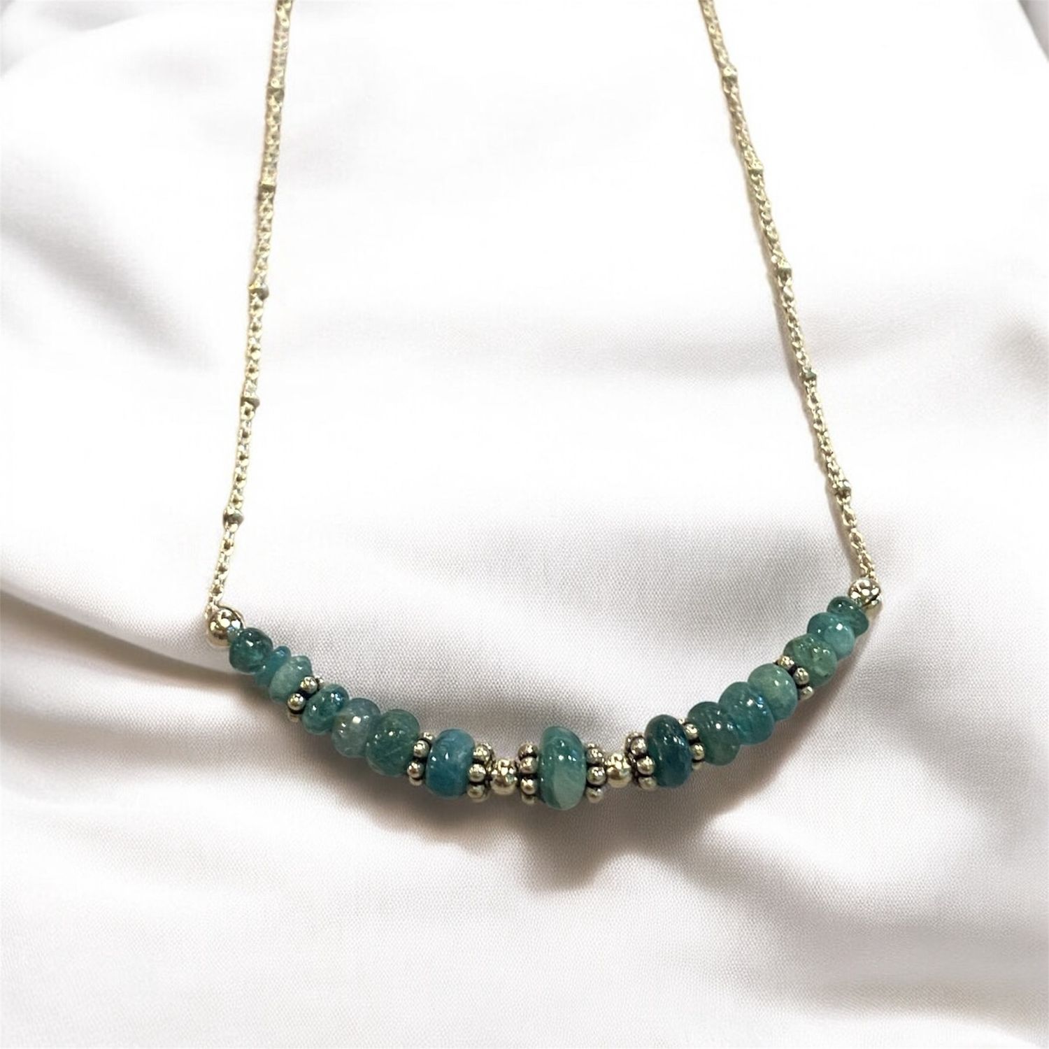 Tranquil Horizon Necklace — Grandidierite Bar with Sterling Silver Accents