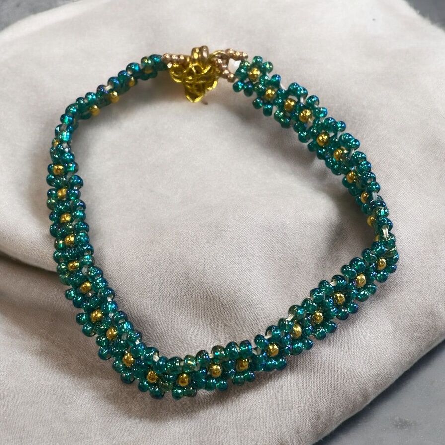 Boerman Bracelet Dark Teal and Gold Tennis Style