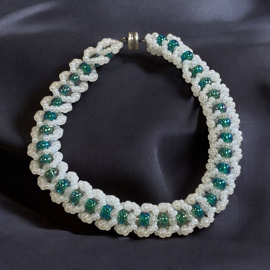 Boerman Bracelet Pearl Seed Beads w/ Green