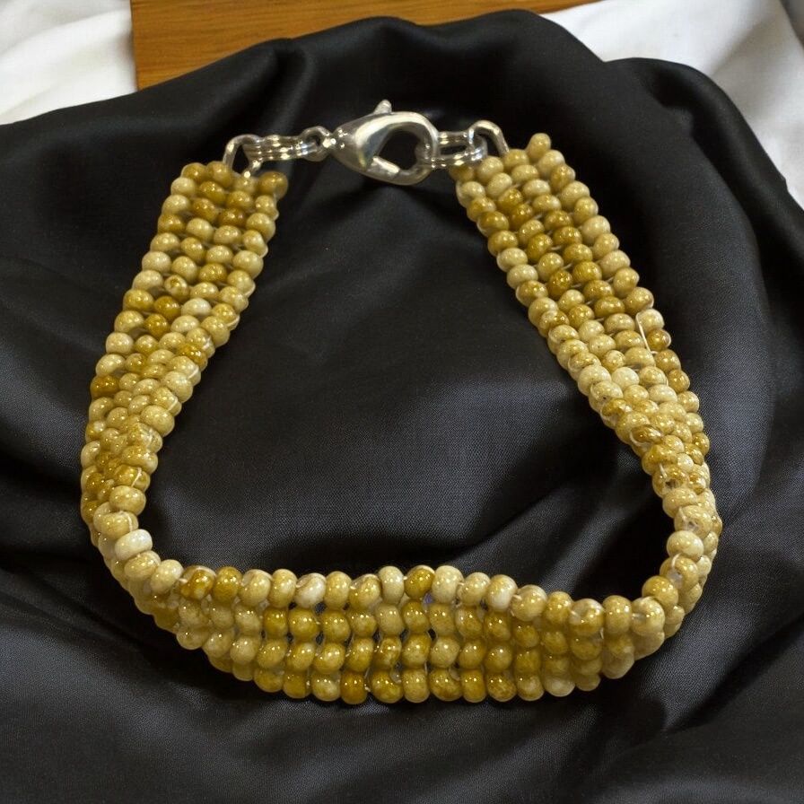 Boerman Bracelet Tan 4 Row Seed Beads