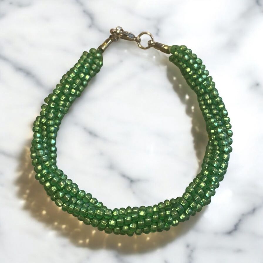 Boerman Bracelet Green Kumihimo