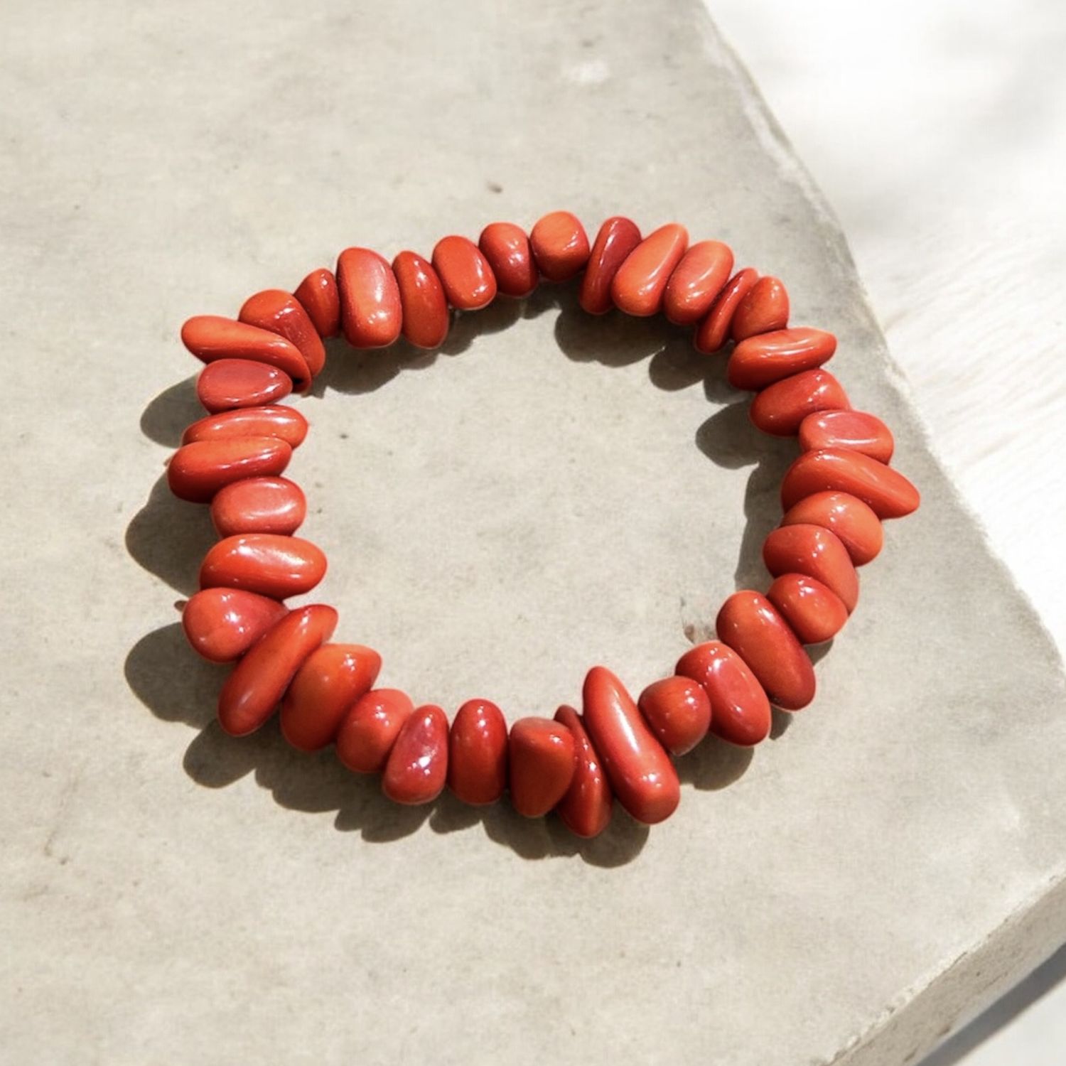 Nadeau Bracelet Red Coral Stretchy