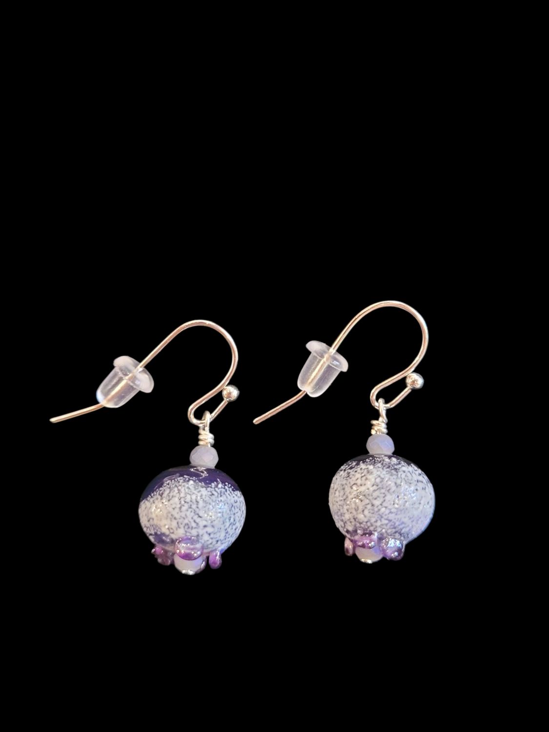 Whitney Earring Purple/Gray Lampwork