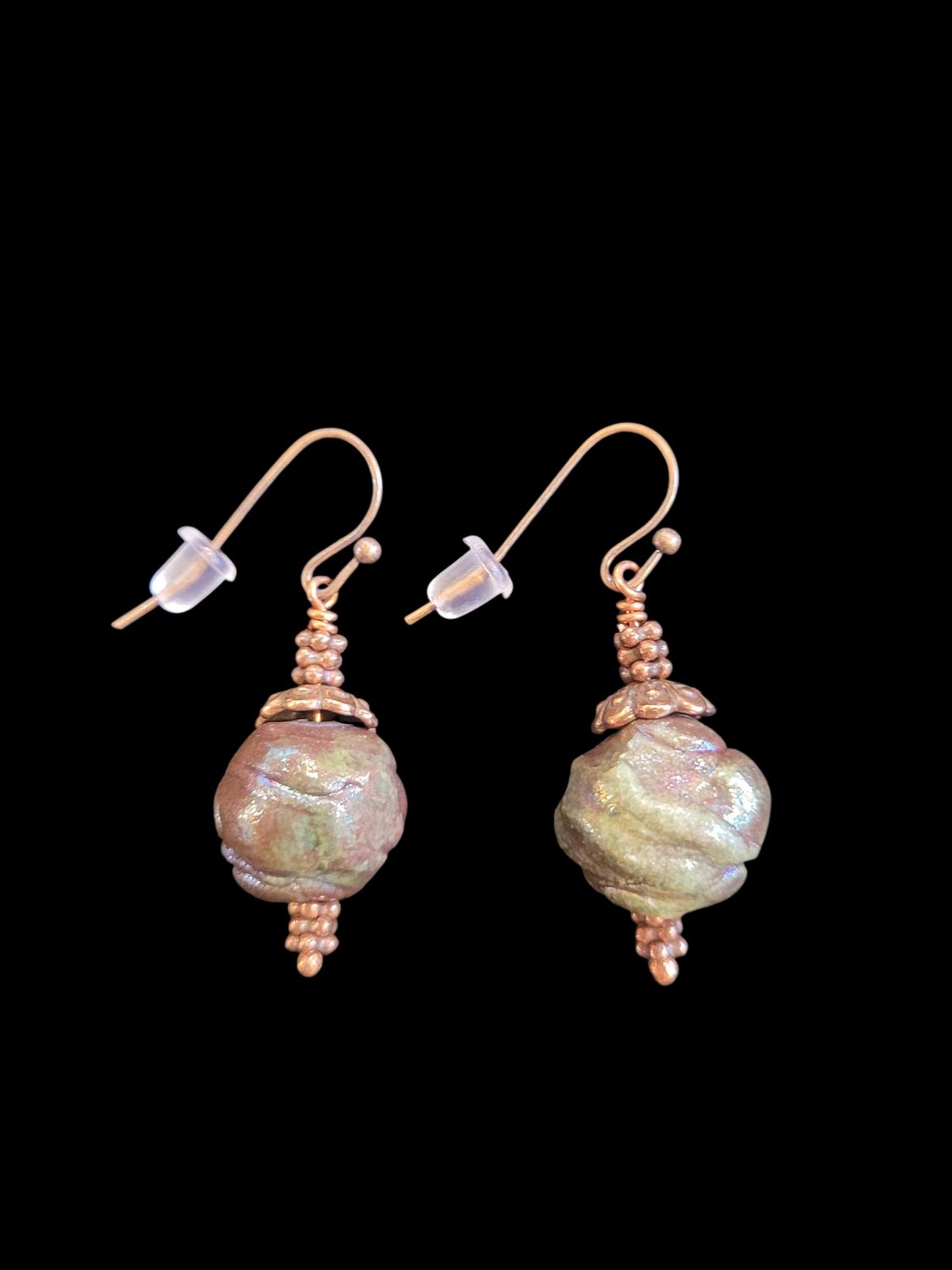 Whitney Earring Blue/Green Raku