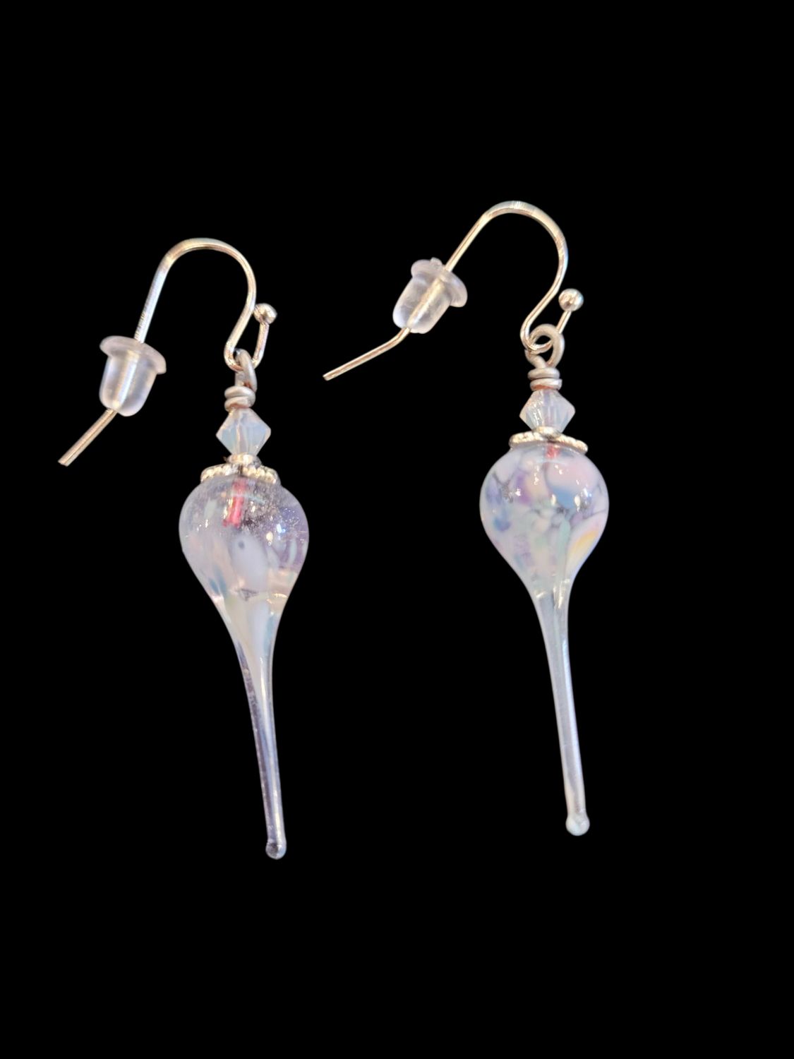 Whitney Earrings Light Blue Lampwork