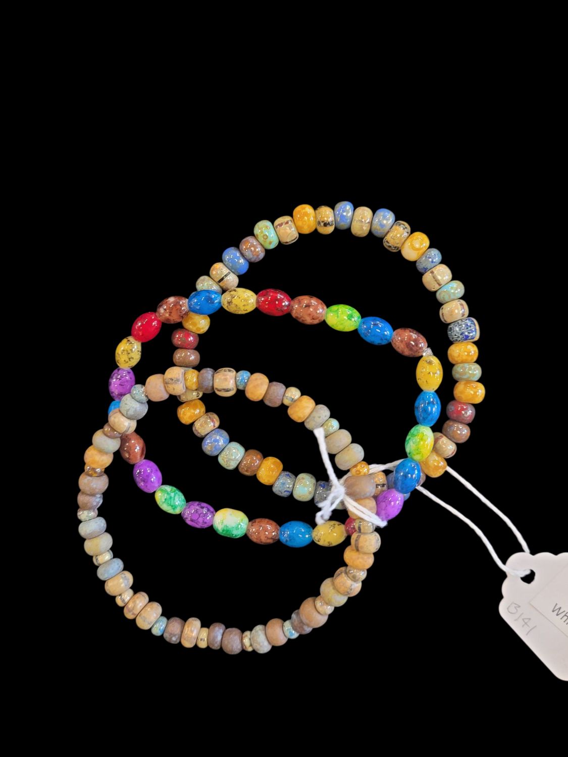 Whitney Set of 3 Stretch Bracelets Czech Glass Beads