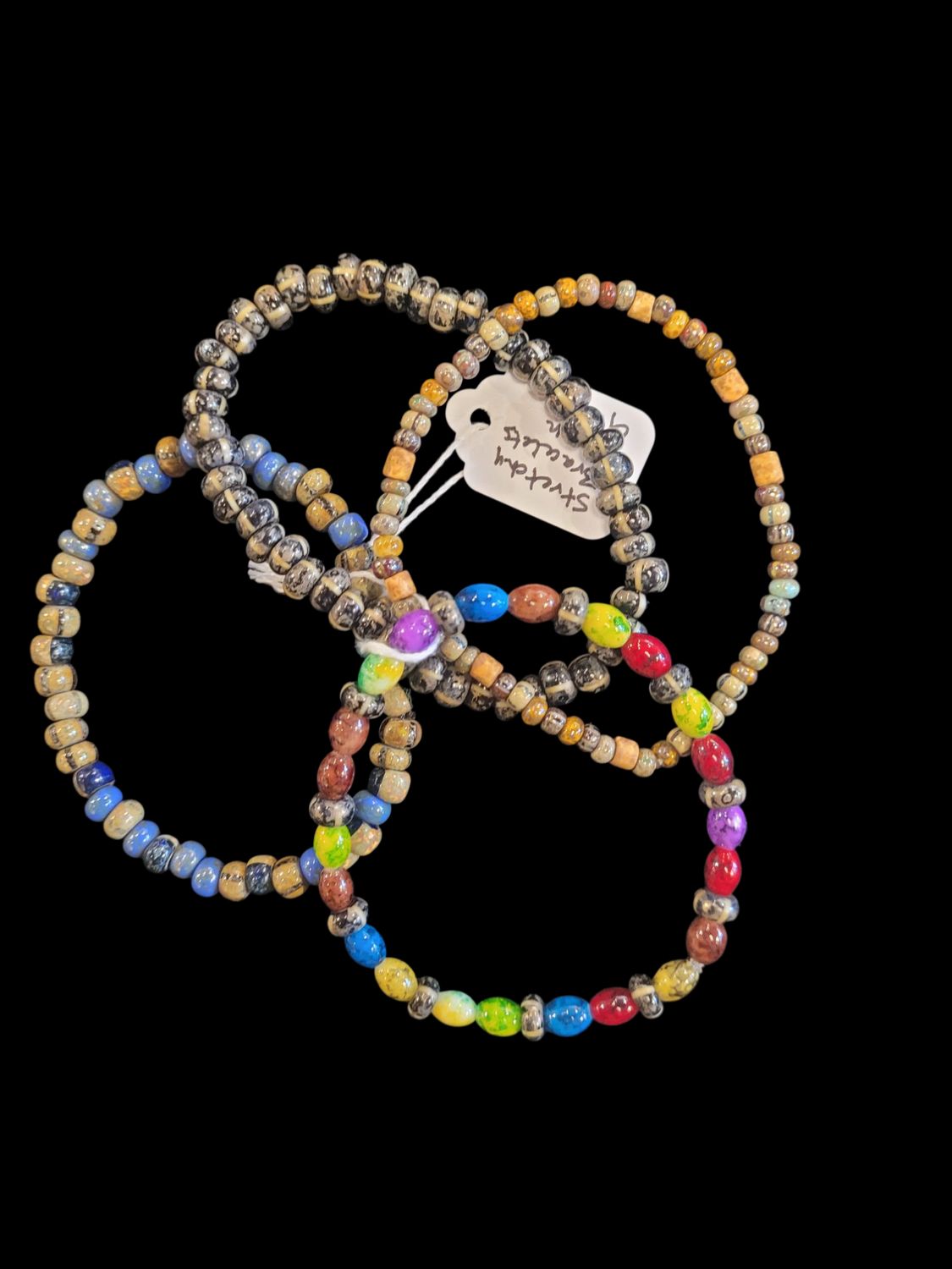 Whitney Set of4Stretch Bracelets Czech Glass Beads