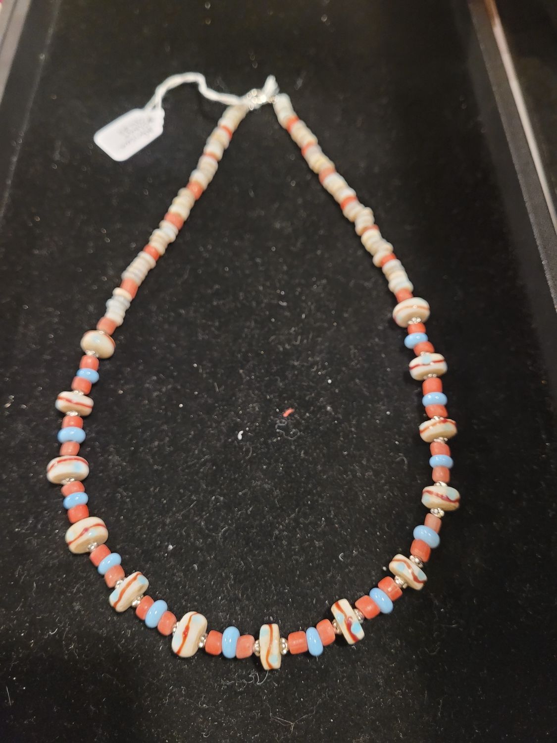Whitney Necklace African Glass and Clay Beads