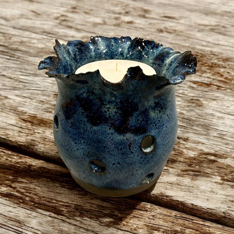 Humble Earth Small Candle Holder Blue
