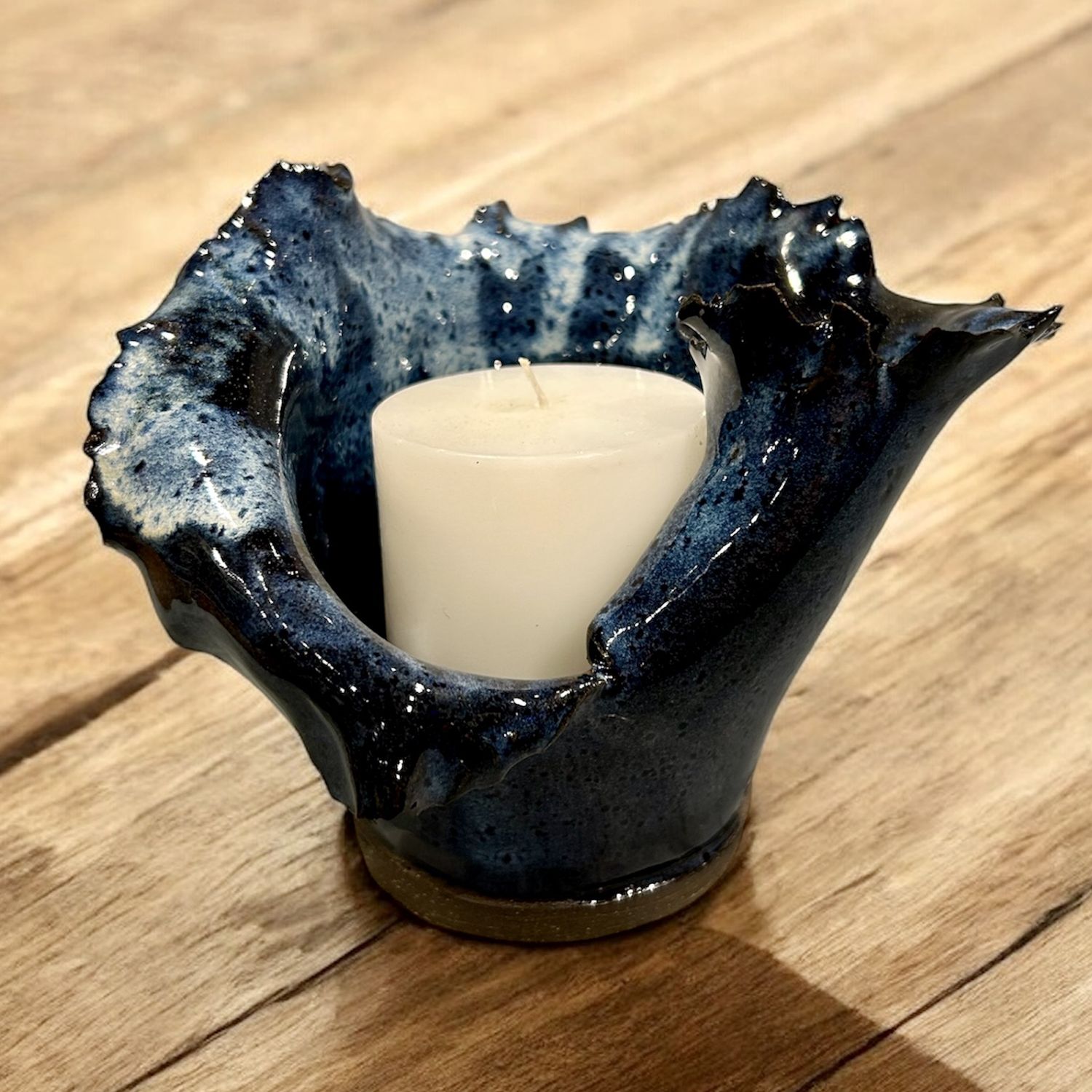Humble Earth Medium Candle Holder Blue