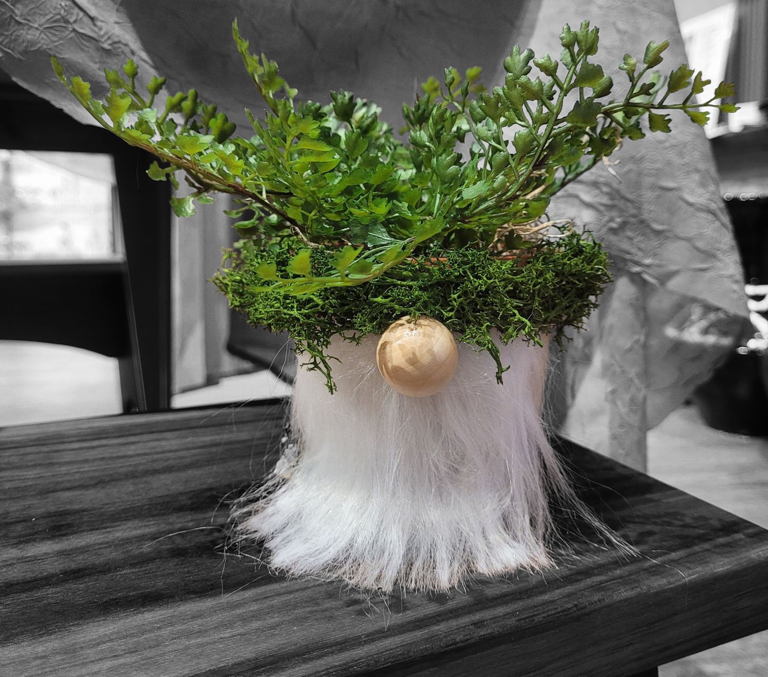Wilson Planter Wilderness Gnome 1 with White Beard Foliage Crown