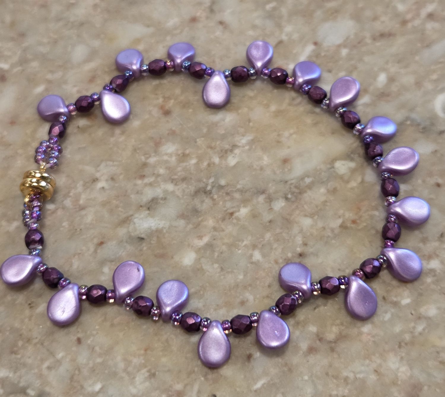 Boerman Bracelet Lavender Pips w/ Purple Crystals