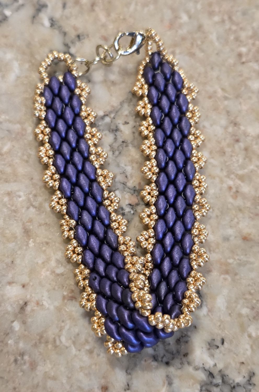 Boerman Bracelet Guacamole Style in Dark Purple &amp; Gold