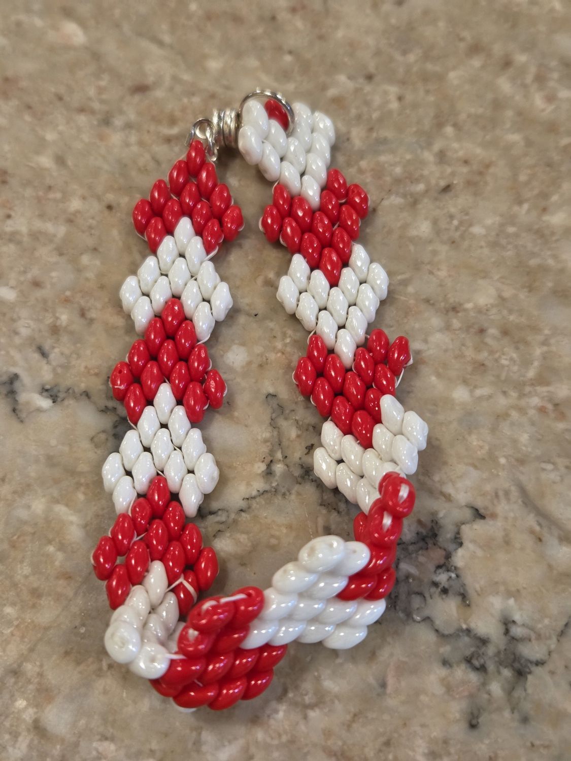 Boerman Bracelet Red &amp; White Hearts