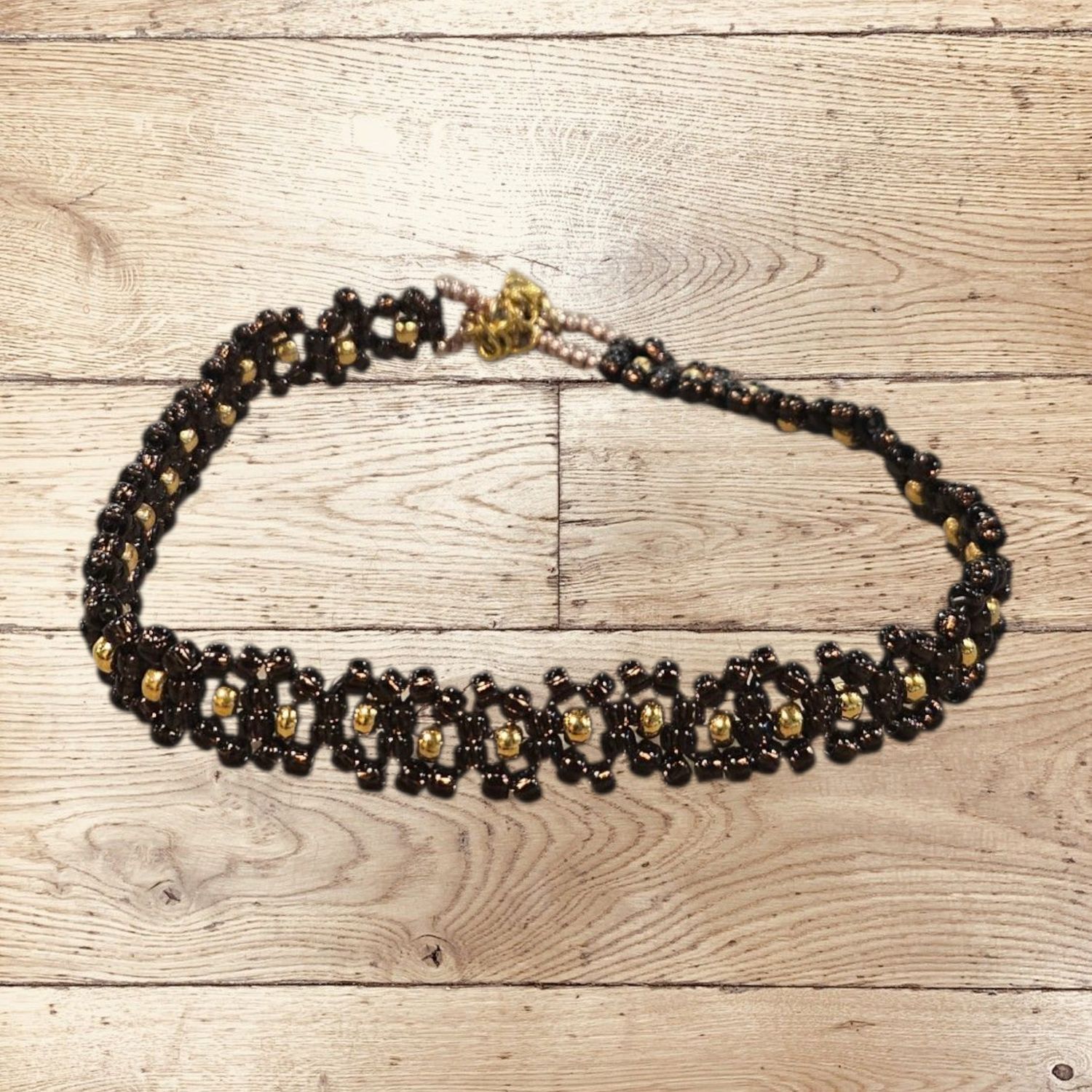 Boerman Bracelet Tennis Style Brown &amp; Gold