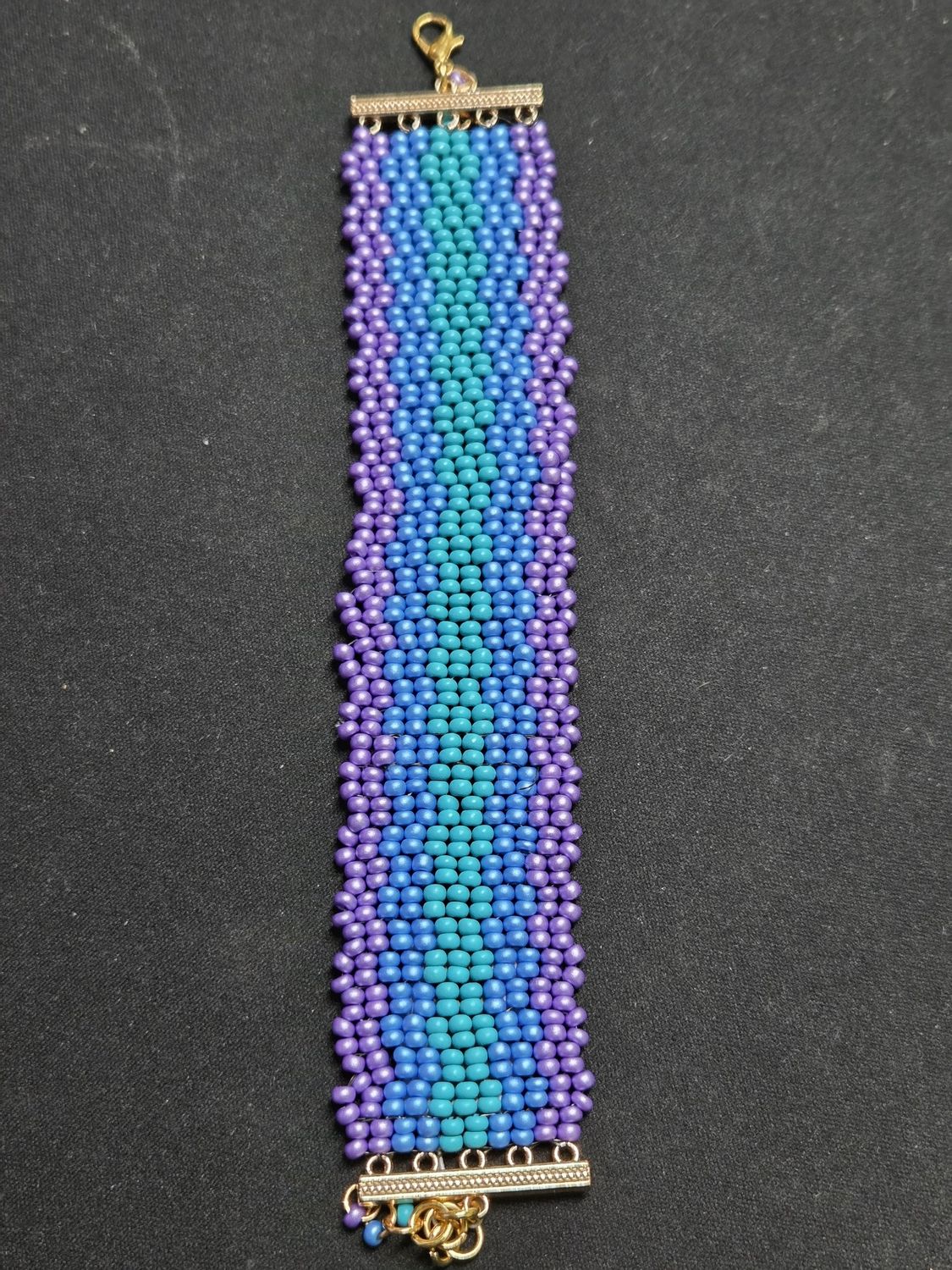 Boerman Bracelet Scallop Stitched Purple, Blue, Teal