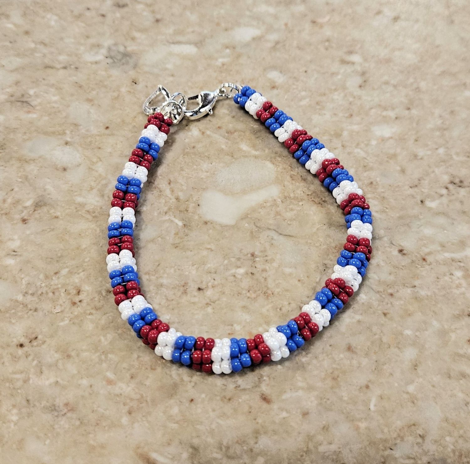 Boerman Bracelet Herringbone Rope Red/White/Blue