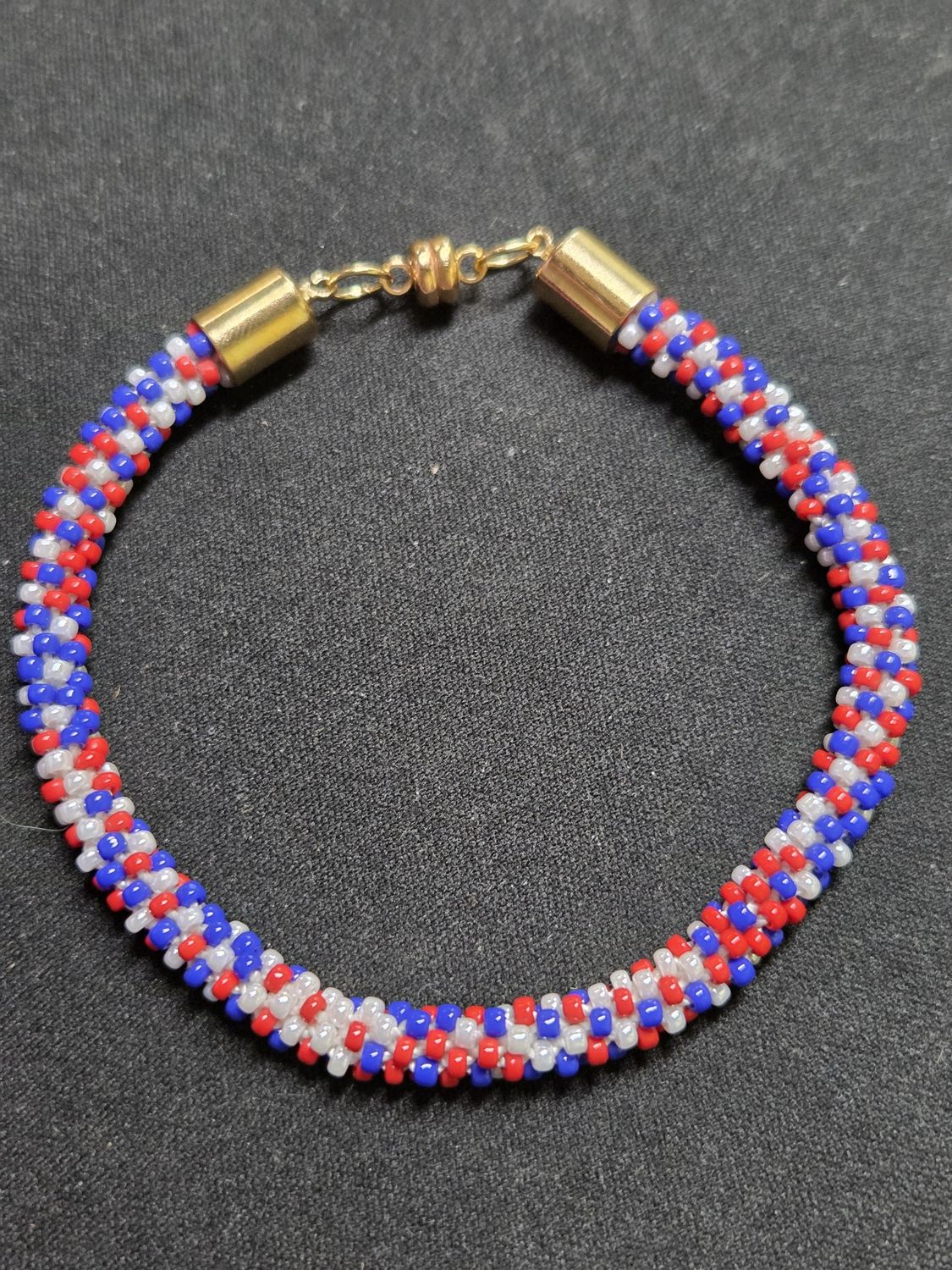 Boerman Bracelet Kumihimo Style Red White &amp; Blue