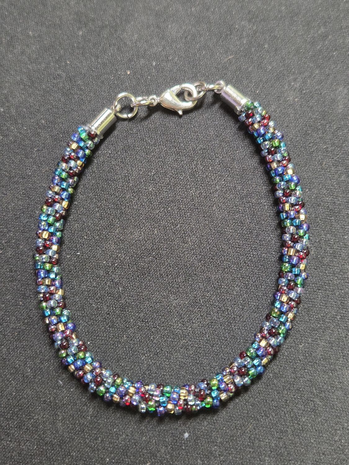 Boerman Bracelet Kumihimo Blue, Purple, Red and Silver