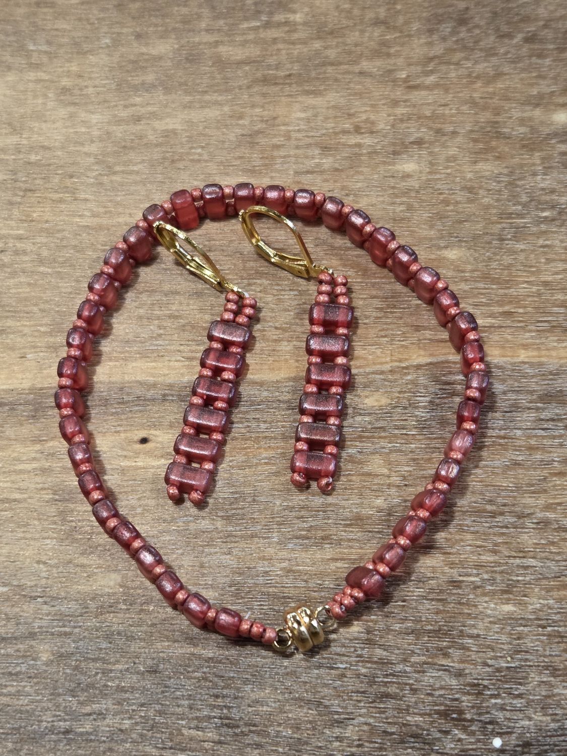 Boerman Bracelet Earring Clear Red Bars