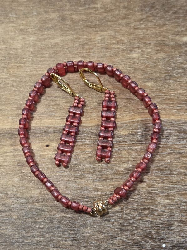 Boerman Bracelet Earring Clear Red Bars