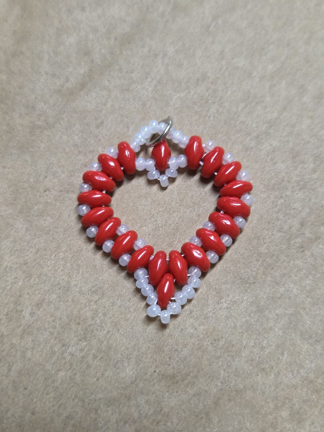 Boerman Pendant Red &amp; White Heart