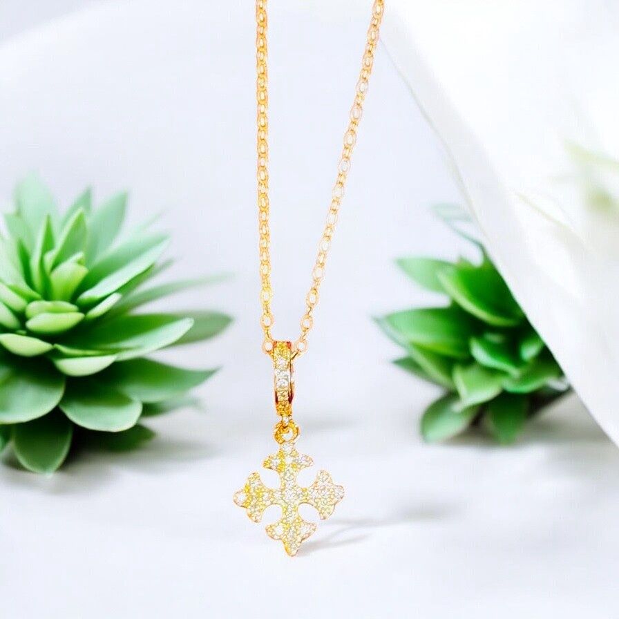 Kalli Necklace Cross Gold Filled Large Bail