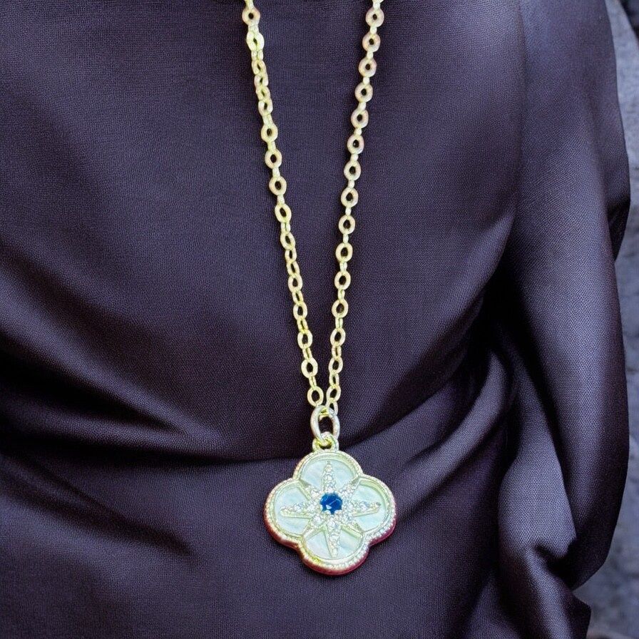 Kallie Necklace Gold Filled Small Cross Mother Of Pearl