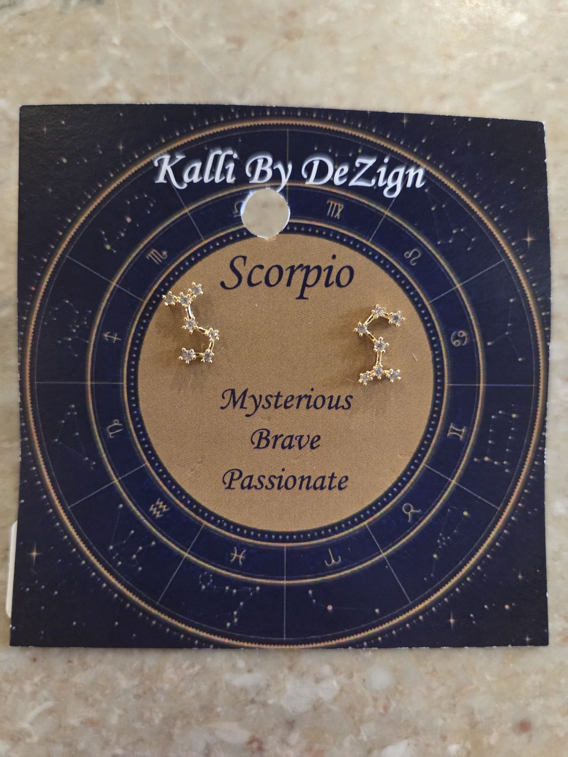 Kalli Earrings Gold Tone Scorpio