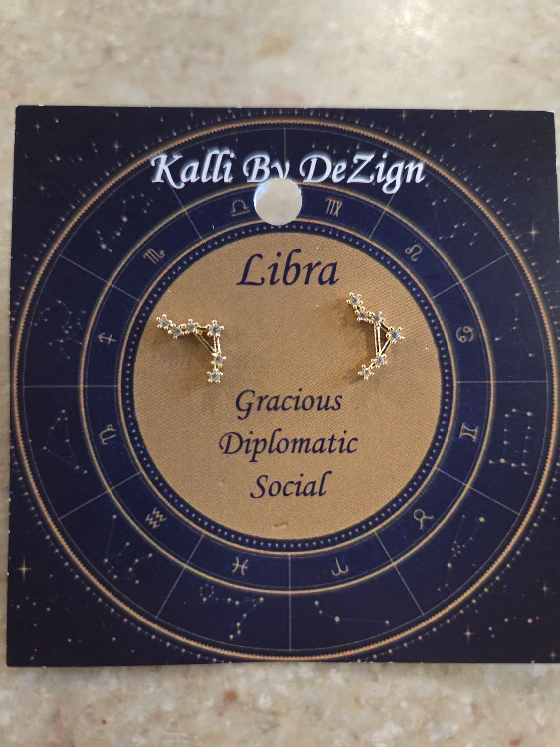 Kalli Earrings Gold Tone Libra
