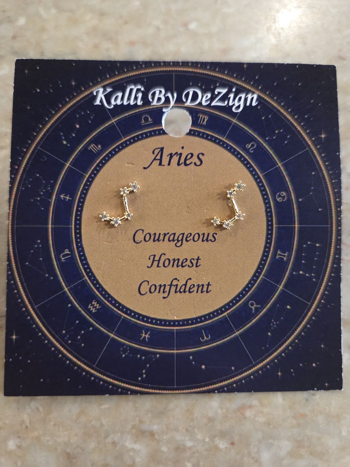 Kalli Earrings Gold Tone Aries