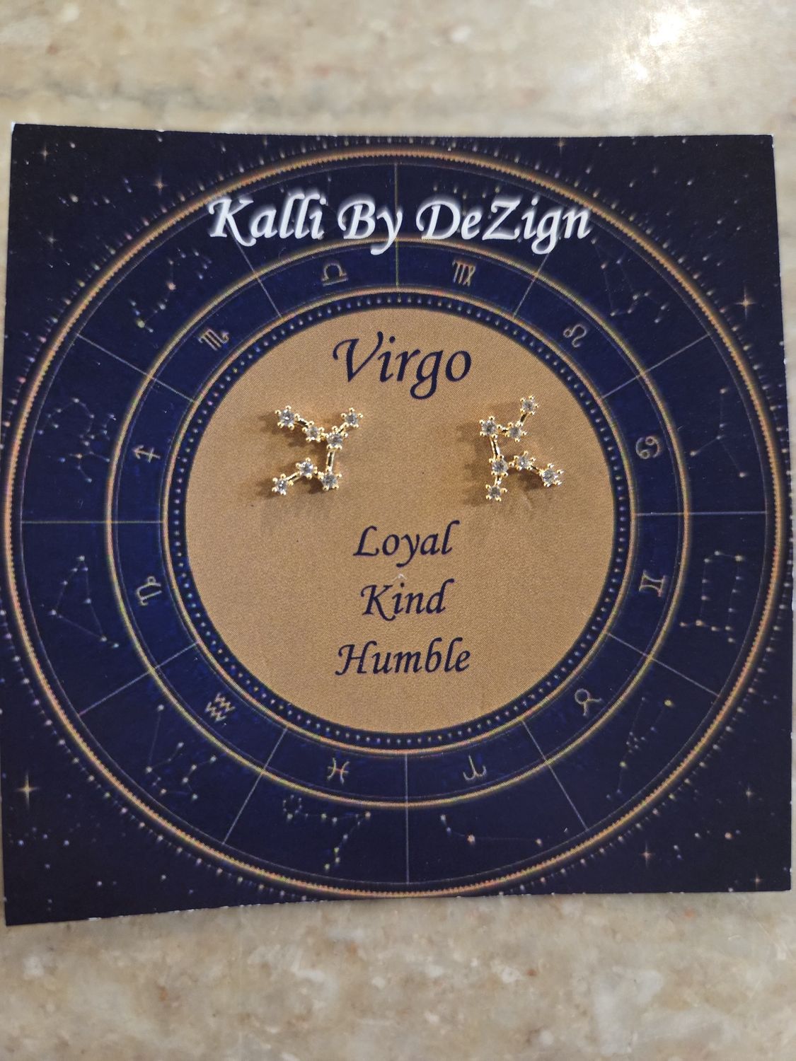 Kalli Earrings Gold Tone Virgo