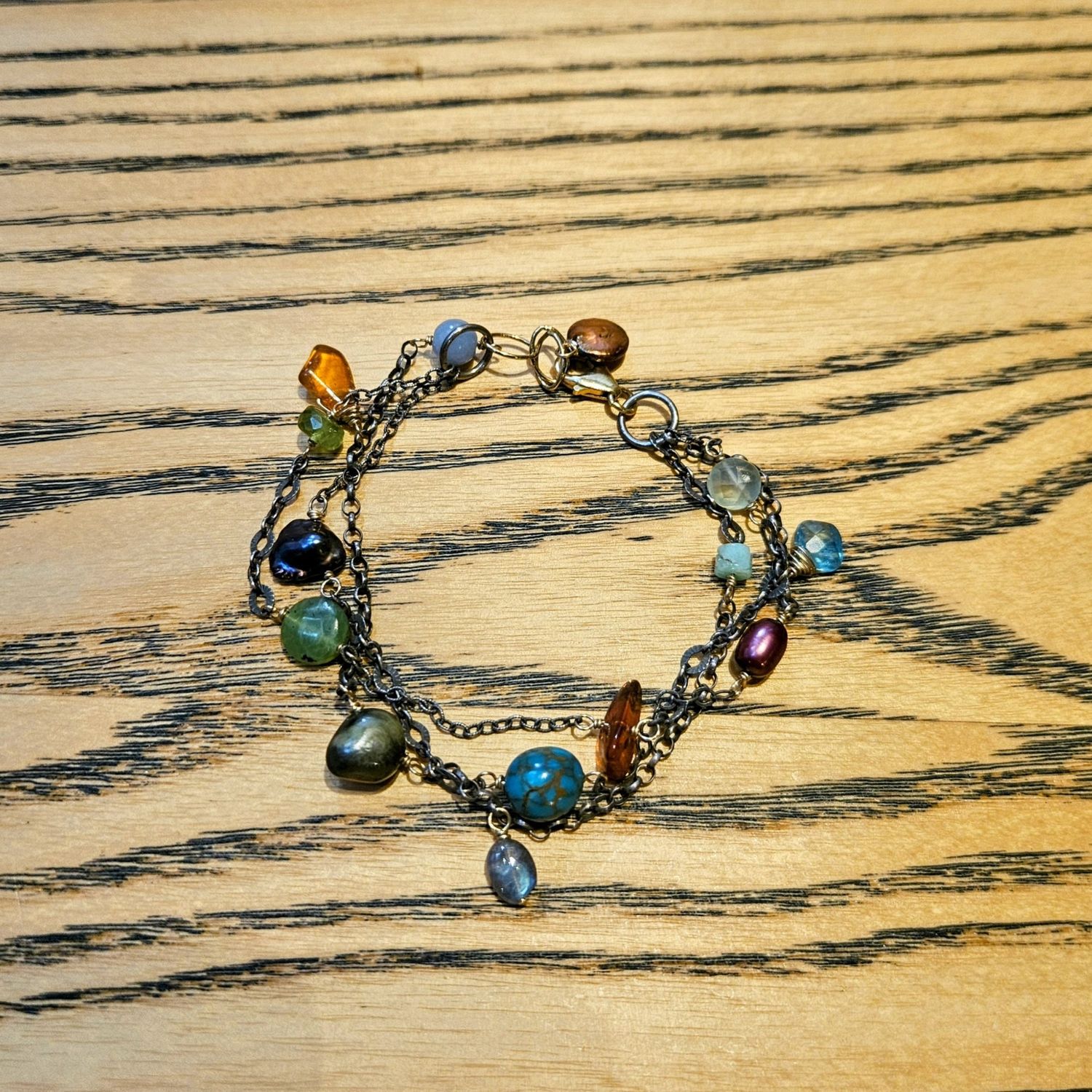 Robb Bracelet mixed gem w/Mixed Metals