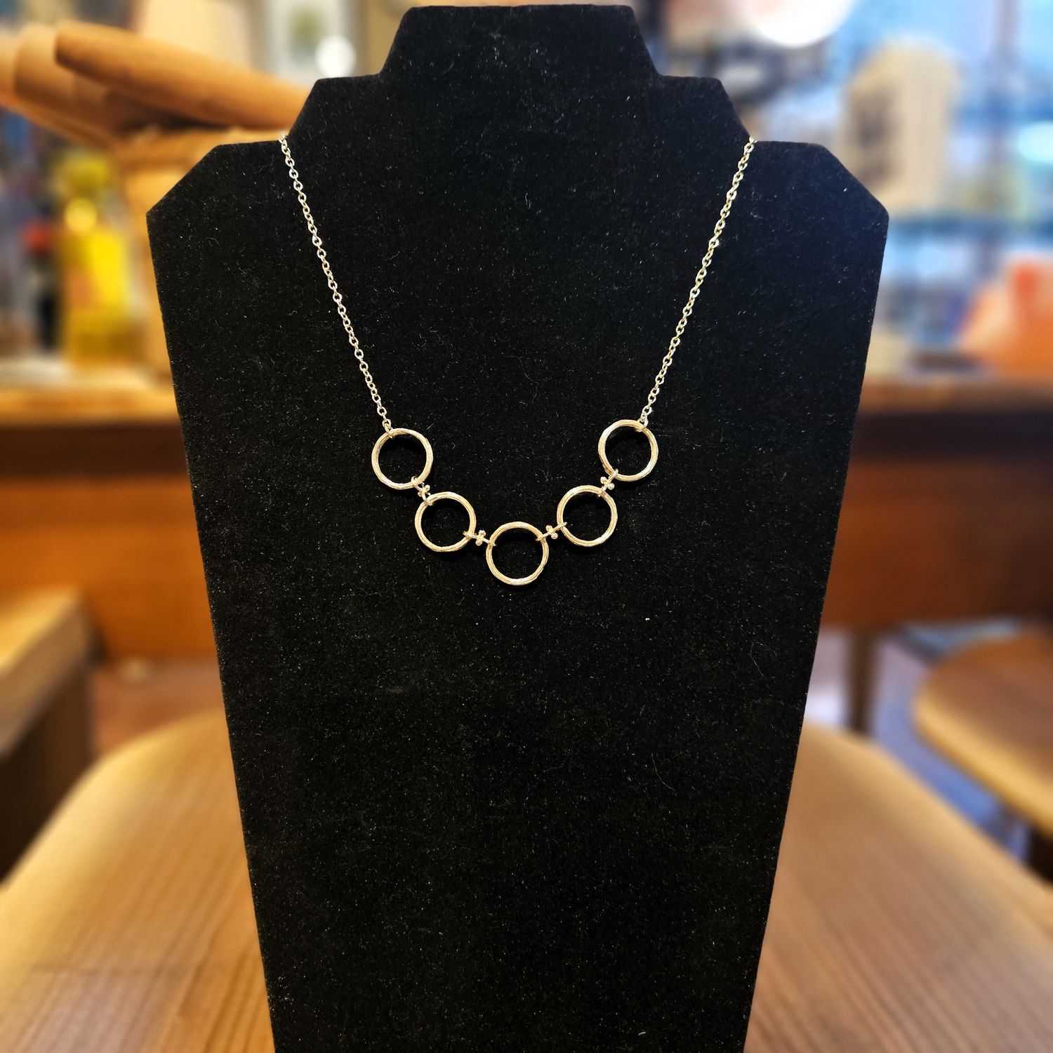 Keleher Necklace Carved 5 Circle Links