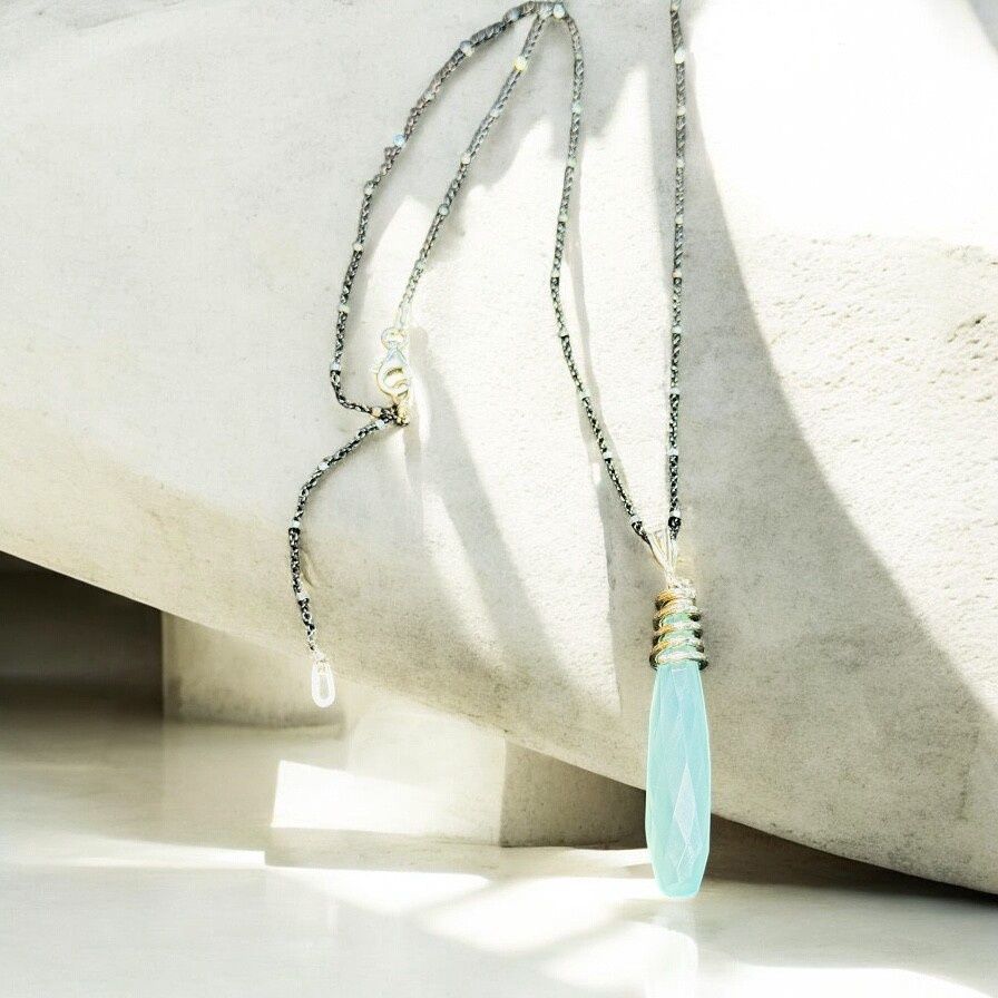 Rodgers Necklace Capri Aqua Chalcedony